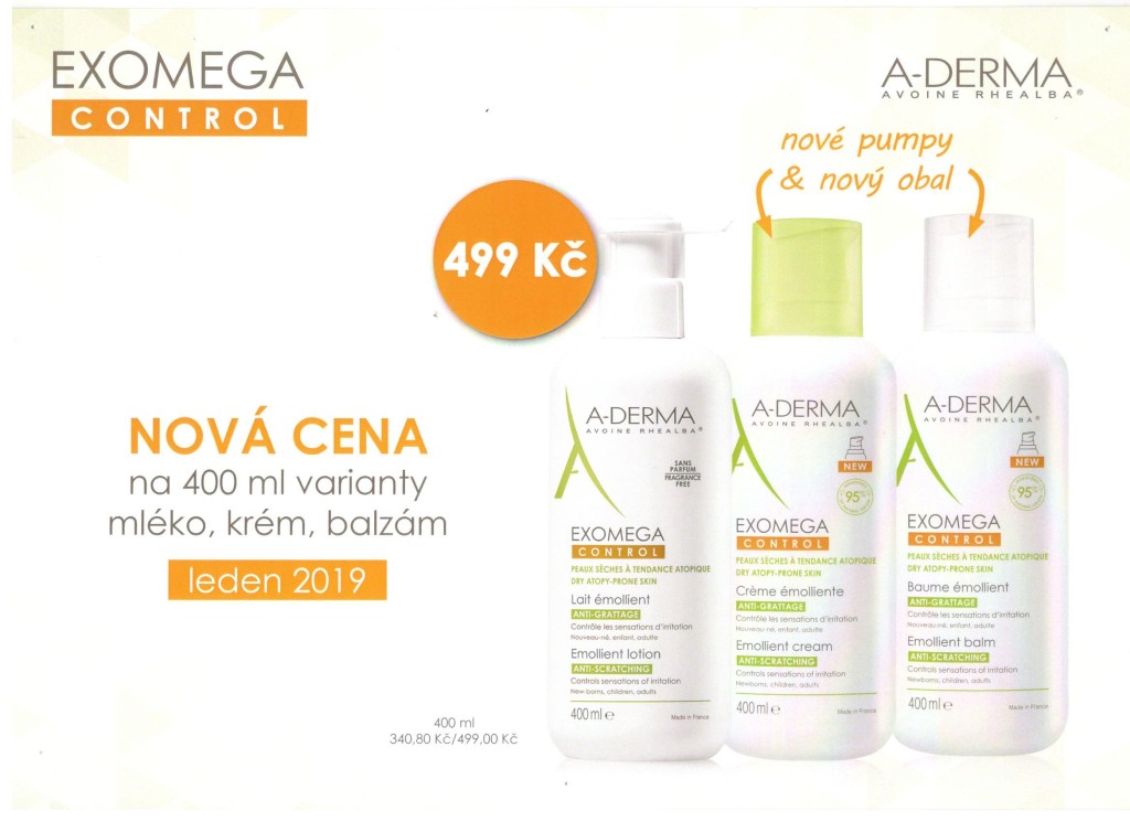 A-DERMA EXOMEGA SLEVA DO VYPRODÁNÍ ZÁSOB